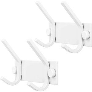 Coat Rack Wall Mounted, Coat Hooks Wall Mounted White,2 Packs